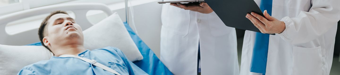 Patient in bed at hospital
