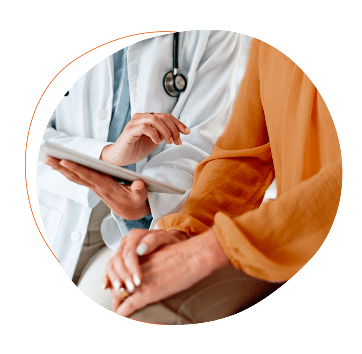 Dr and patient hands
