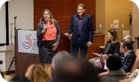2 people making a presentation