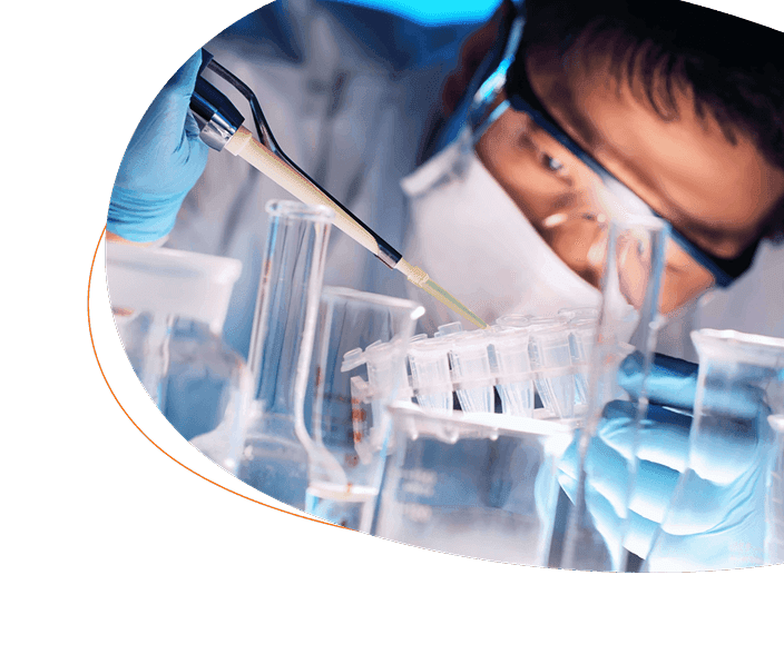 scientist with test tubes