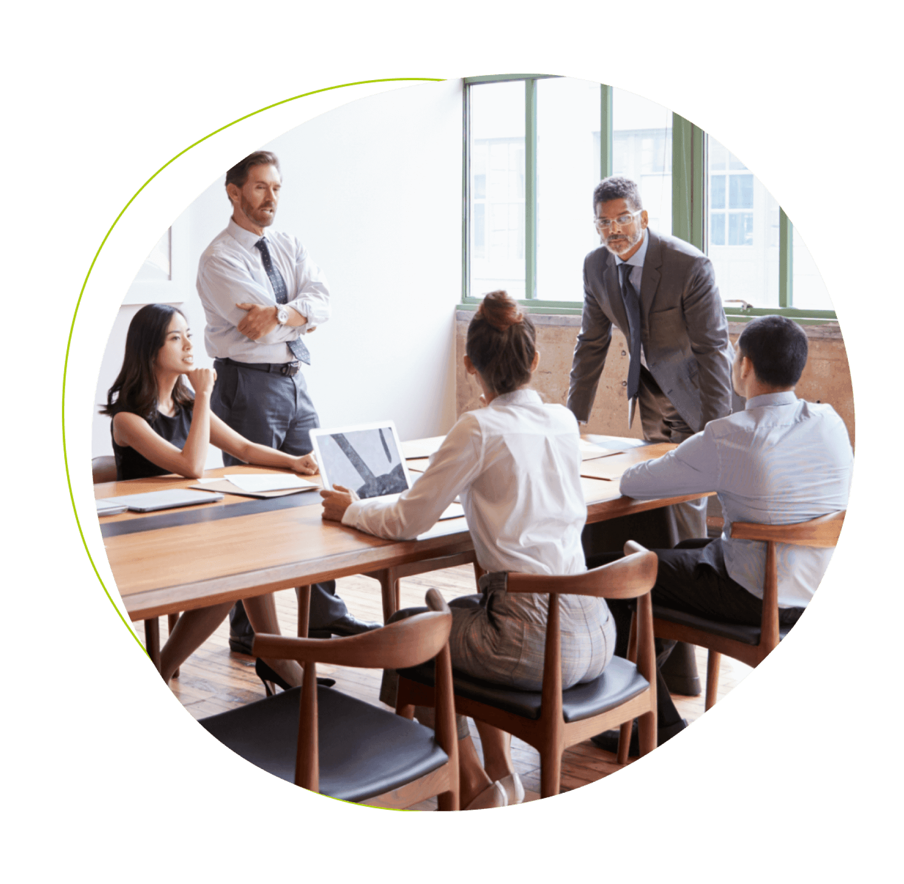 Small group meeting in boardroom