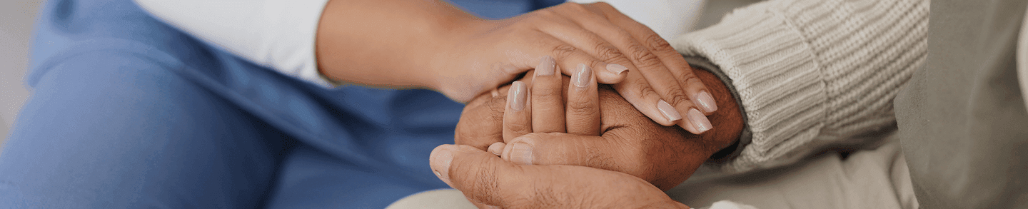 Hands together close up
